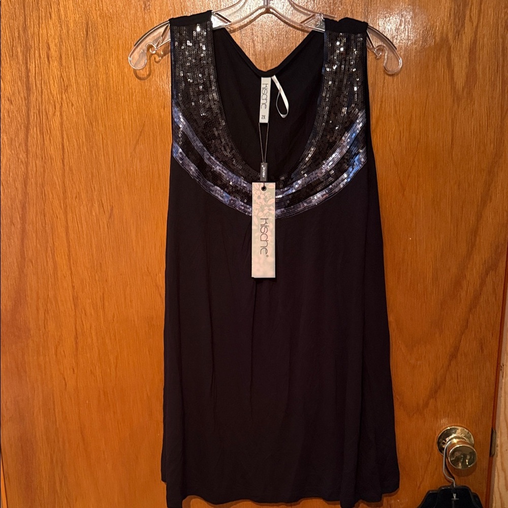 Kische Black and Silver Sequin Blouse